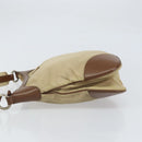 PRADA Shoulder Bag Nylon Beige Gold Auth 170308-4