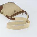 PRADA Shoulder Bag Nylon Beige Gold Auth 170308-7