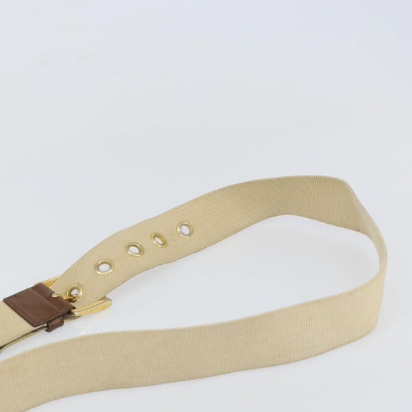 PRADA Shoulder Bag Nylon Beige Gold Auth 170308