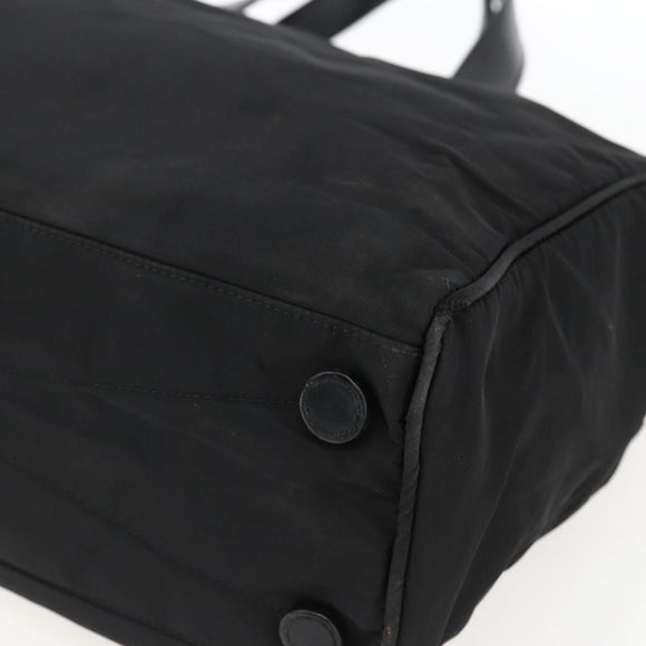 PRADA Hand Bag Nylon Black Silver Auth 170309