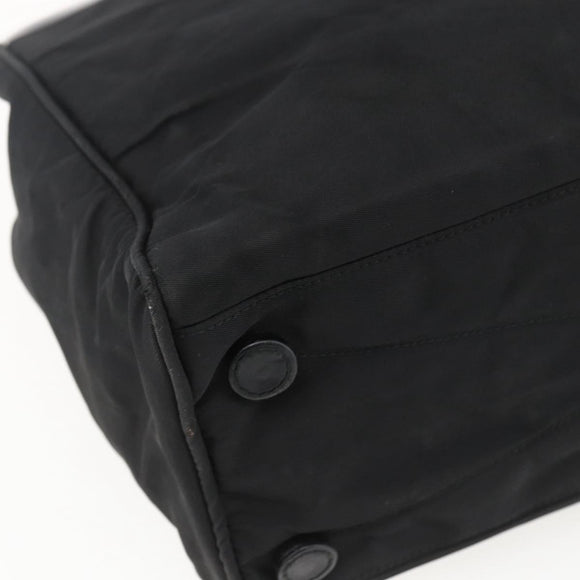 PRADA Hand Bag Nylon Black Silver Auth 170309