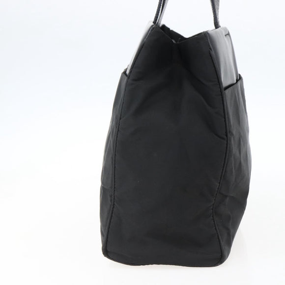PRADA Hand Bag Nylon Black Silver Auth 170309
