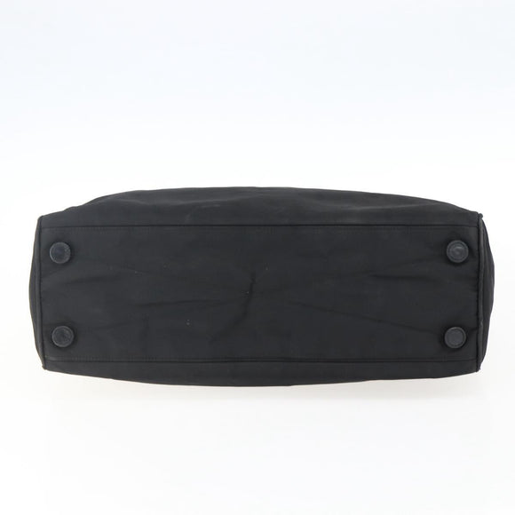 PRADA Hand Bag Nylon Black Silver Auth 170309