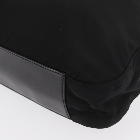 PRADA Shoulder Bag Nylon Black Silver Auth 170310