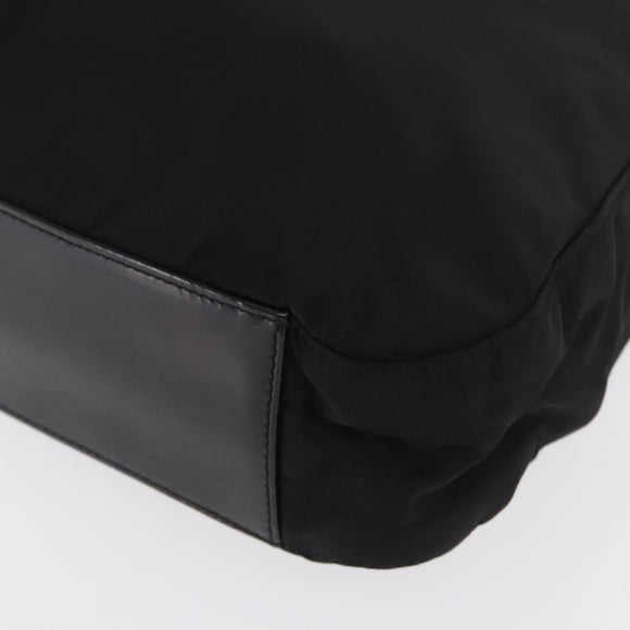 PRADA Shoulder Bag Nylon Black Silver Auth 170310