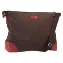 GUCCI Guccissima Shoulder Bag Canvas Brown Silver 257301 Auth 170311-1