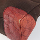 GUCCI Guccissima Shoulder Bag Canvas Brown Silver 257301 Auth 170311-9