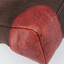 GUCCI Guccissima Shoulder Bag Canvas Brown Silver 257301 Auth 170311-14