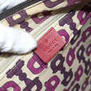 GUCCI Guccissima Shoulder Bag Canvas Brown Silver 257301 Auth 170311-18