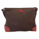 GUCCI Guccissima Shoulder Bag Canvas Brown Silver 257301 Auth 170311-13