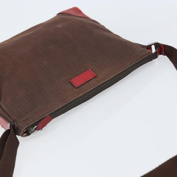 GUCCI Guccissima Shoulder Bag Canvas Brown Silver 257301 Auth 170311