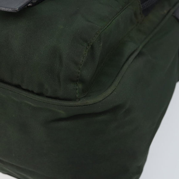 PRADA Schoudertas Nylon Groen Zilver Auth 170312