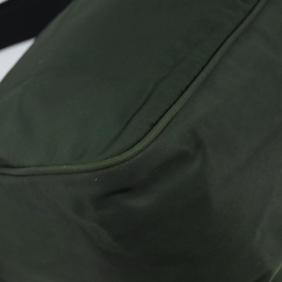 PRADA Schoudertas Nylon Groen Zilver Auth 170312
