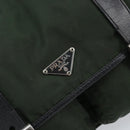 PRADA Schoudertas Nylon Groen Zilver Auth 170312-18