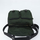 PRADA Schoudertas Nylon Groen Zilver Auth 170312-10