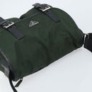 PRADA Schoudertas Nylon Groen Zilver Auth 170312-6