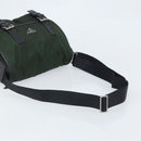 PRADA Schoudertas Nylon Groen Zilver Auth 170312-7