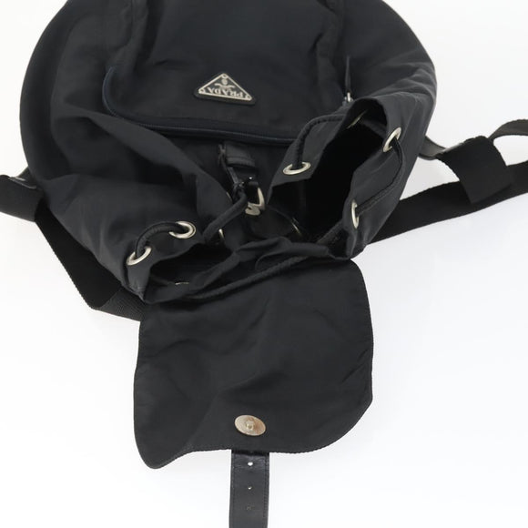 PRADA Backpack Nylon Black Silver Auth 170313