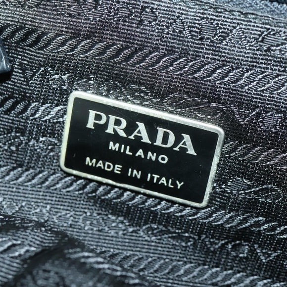 PRADA Backpack Nylon Black Silver Auth 170313