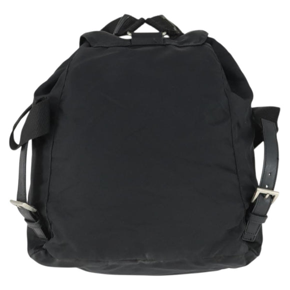 PRADA Backpack Nylon Black Silver Auth 170313