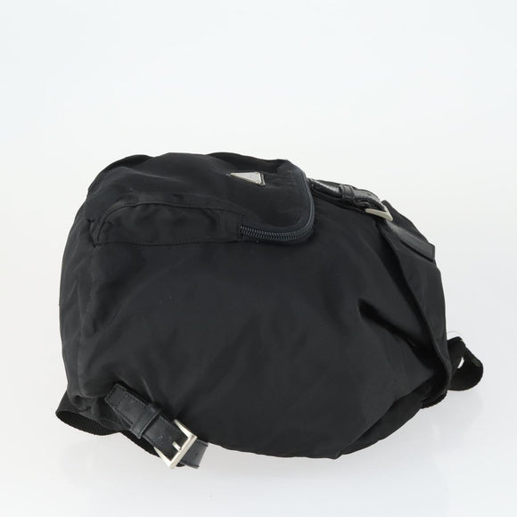 PRADA Backpack Nylon Black Silver Auth 170313