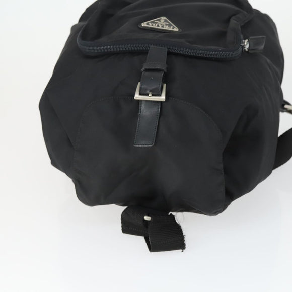 PRADA Backpack Nylon Black Silver Auth 170313
