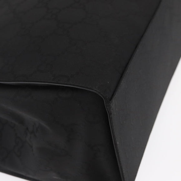 GUCCI GG Canvas Bamboo Tote Bag Nylon Black Silver 002 1010 Auth 170314