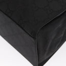 GUCCI GG Canvas Bamboo Tote Bag Nylon Black Silver 002 1010 Auth 170314-13