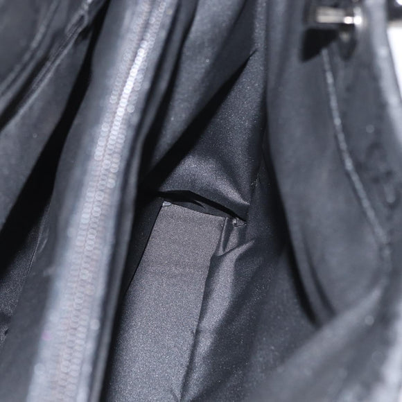 GUCCI GG Canvas Bamboo Tote Bag Nylon Black Silver 002 1010 Auth 170314