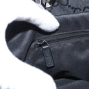 GUCCI GG Canvas Bamboo Tote Bag Nylon Black Silver 002 1010 Auth 170314-23