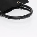 GUCCI GG Canvas Bamboo Tote Bag Nylon Black Silver 002 1010 Auth 170314-7