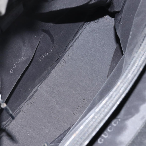 GUCCI Bamboo Tote Bag Nylon Black Silver 002 1010 Auth 170315