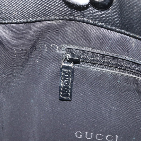 GUCCI Bamboo Tote Bag Nylon Black Silver 002 1010 Auth 170315