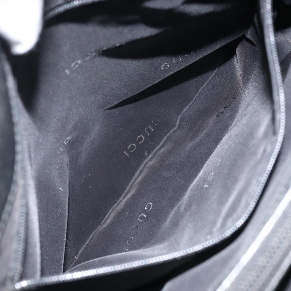GUCCI Bamboo Tote Bag Nylon Black Silver 002 1010 Auth 170315