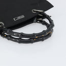 GUCCI Bamboo Tote Bag Nylon Black Silver 002 1010 Auth 170315-7