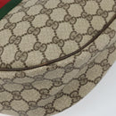 GUCCI GG Supreme Web Sherry Line Shoulder Bag PVC Beige Red Auth 170320-17