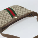 GUCCI GG Supreme Web Sherry Line Shoulder Bag PVC Beige Red Auth 170320-6
