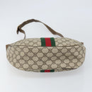 GUCCI GG Supreme Web Sherry Line Shoulder Bag PVC Beige Red Auth 170320-5