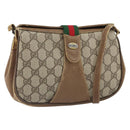 GUCCI GG Supreme Web Sherry Line Bag PVC Beige Gold 116 02 024 Auth 170321-1