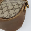GUCCI GG Supreme Web Sherry Line Bag PVC Beige Gold 116 02 024 Auth 170321-11