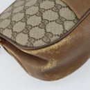 GUCCI GG Supreme Web Sherry Line Bag PVC Beige Gold 116 02 024 Auth 170321-12