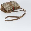 GUCCI GG Supreme Web Sherry Line Bag PVC Beige Gold 116 02 024 Auth 170321-7