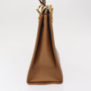 Salvatore Ferragamo Shoulder Bag Leather Brown Gold Auth 170324-5