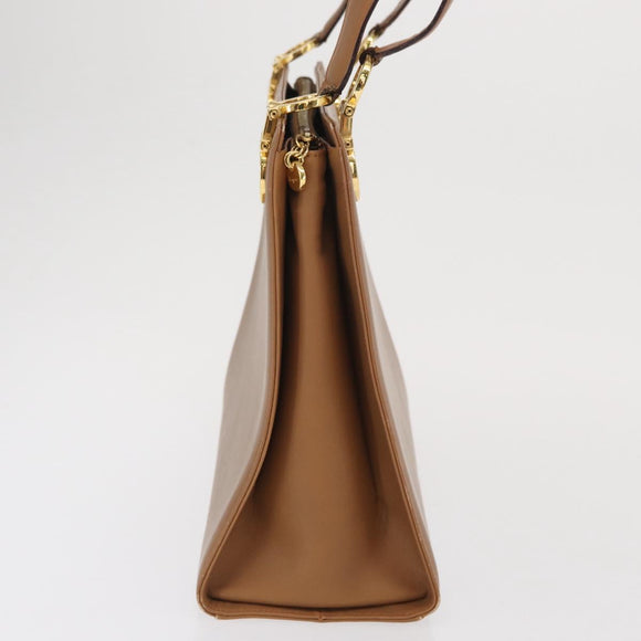 Salvatore Ferragamo Shoulder Bag Leather Brown Gold Auth 170324