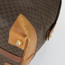 CELINE Macadam Canvas Boston Bag PVC Leather Brown Gold Auth 170328-9