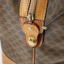 CELINE Macadam Canvas Boston Bag PVC Leather Brown Gold Auth 170328-10