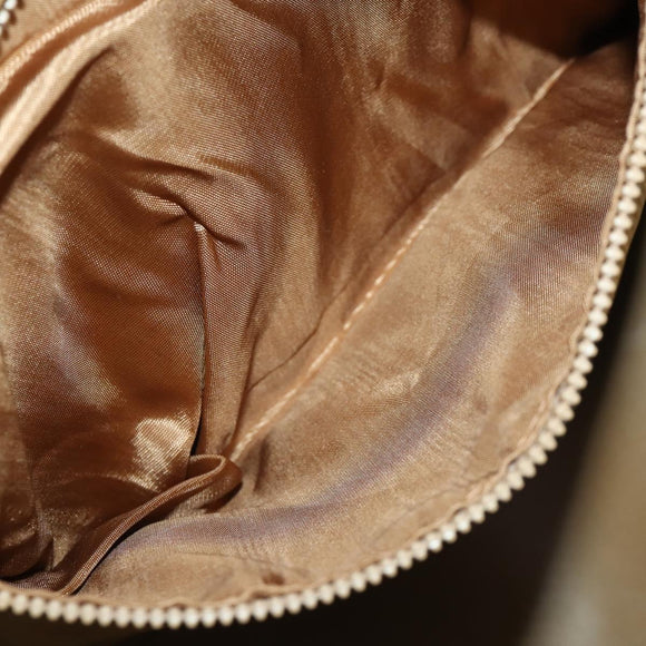 CELINE Macadam Canvas Boston Bag PVC Leather Brown Gold Auth 170328