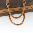 CELINE Macadam Canvas Boston Bag PVC Leather Brown Gold Auth 170328-7