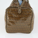FENDI Zucchino Canvas Boston Bag Brown Auth 170329-3