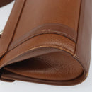 Burberrys Hand Bag Leather Brown Silver Auth 170335-13